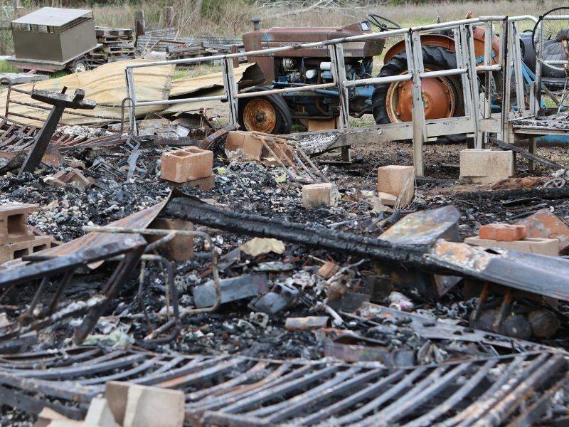 damage from fire in wells texas