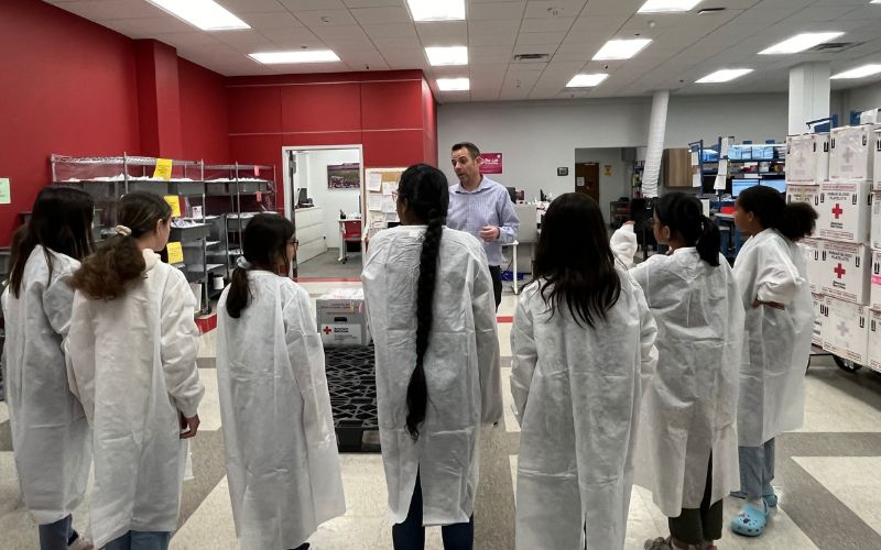 students watching instructor in lab