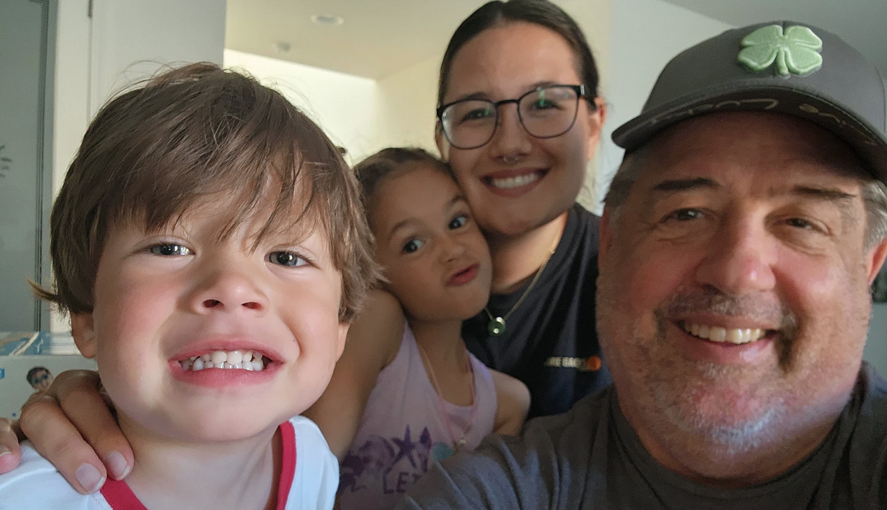 James Ferguson with grandkids Owen and Madison, and daughter Sara