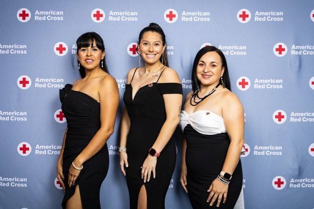 The Community Adaptation Program team together at the 2025 American Red Cross Northern California Coastal Region Gala. Pictured are Lucy Rojas (left), Gabriela Perez Albarracin (middle) and Maria Magaña (right).