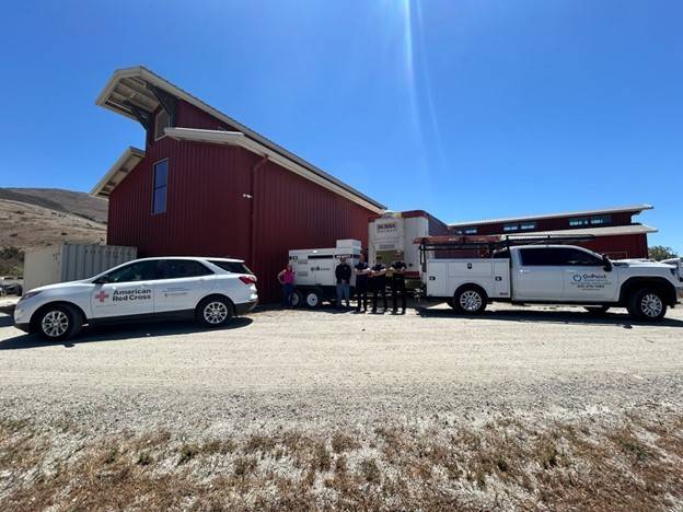 The Rancho Cielo team with the 100-gallon gas generator.