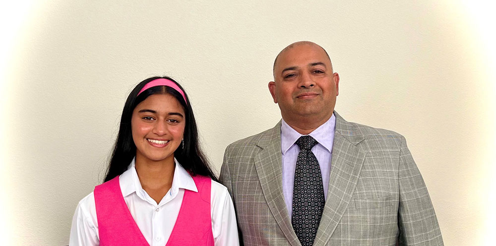 Saniya Chandy and her father, Ramnik Chandy.