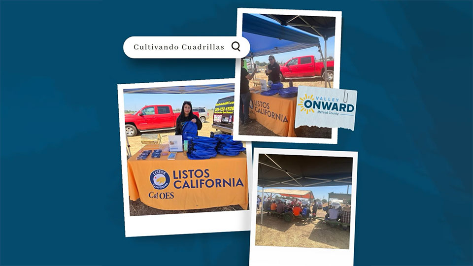 photo collage of Valley Onward team displaying their info at events.