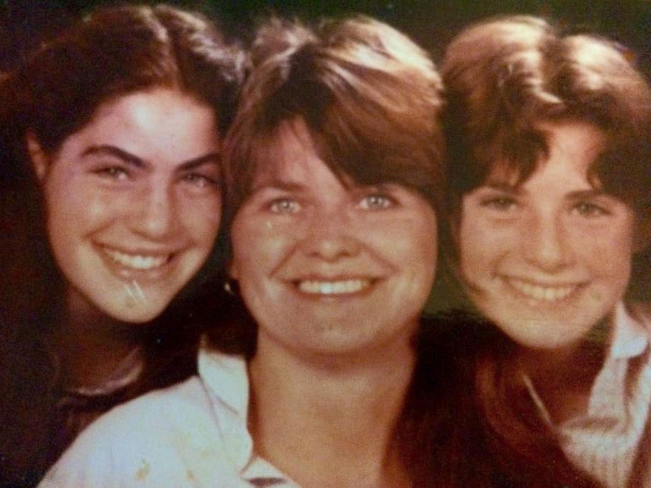 Past family photo of Dawn Carlson, mother, and sibling.