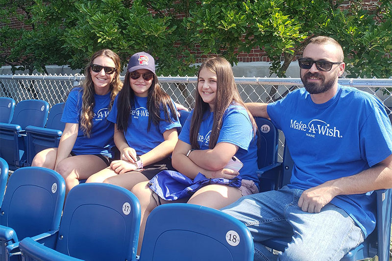 Lilly Chamber with family at ball game