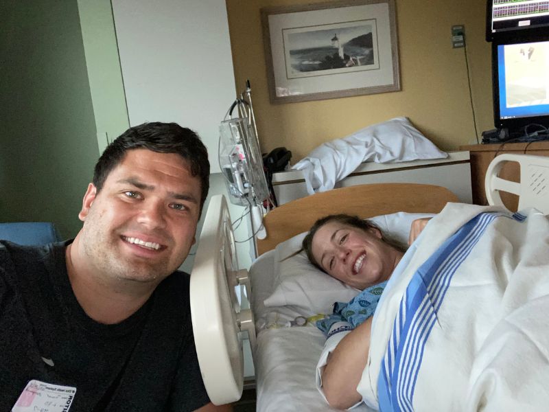 woman in hospital bed