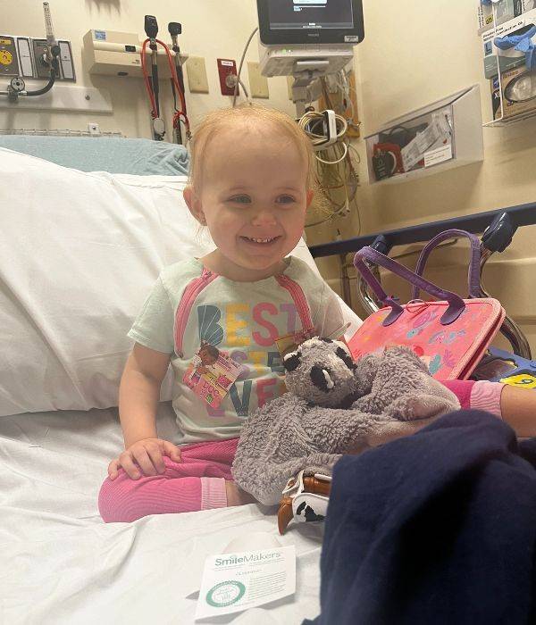 charlotte smiling in hospital bed