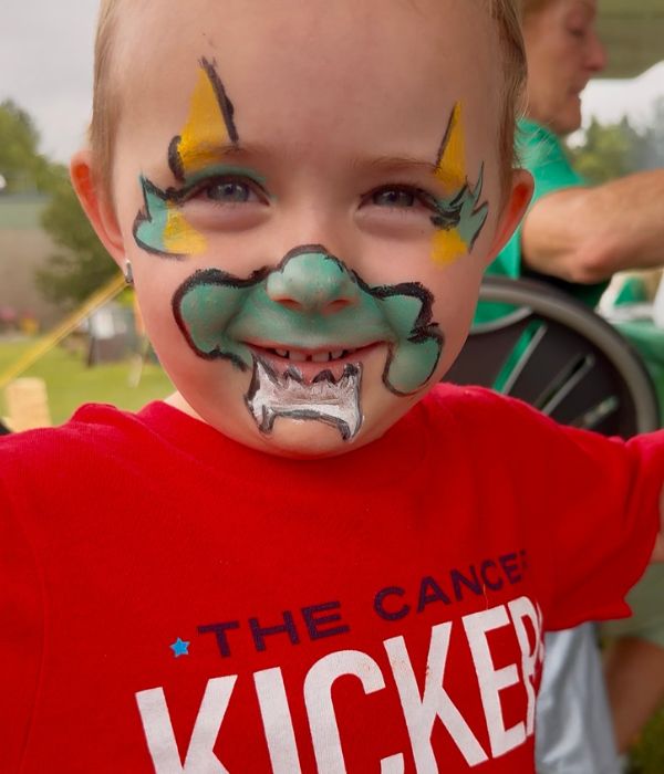 charlotte with face paint on.