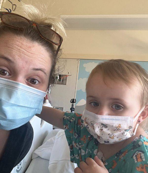 charlotte and womain with face mask