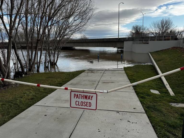 Image of road closed due to flooding