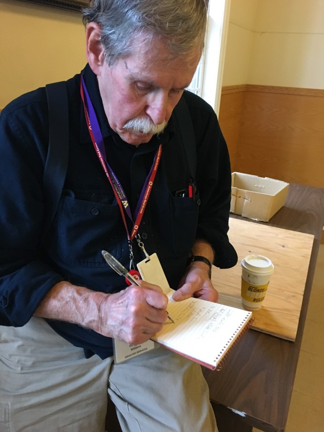 gordon williams writing on notepad