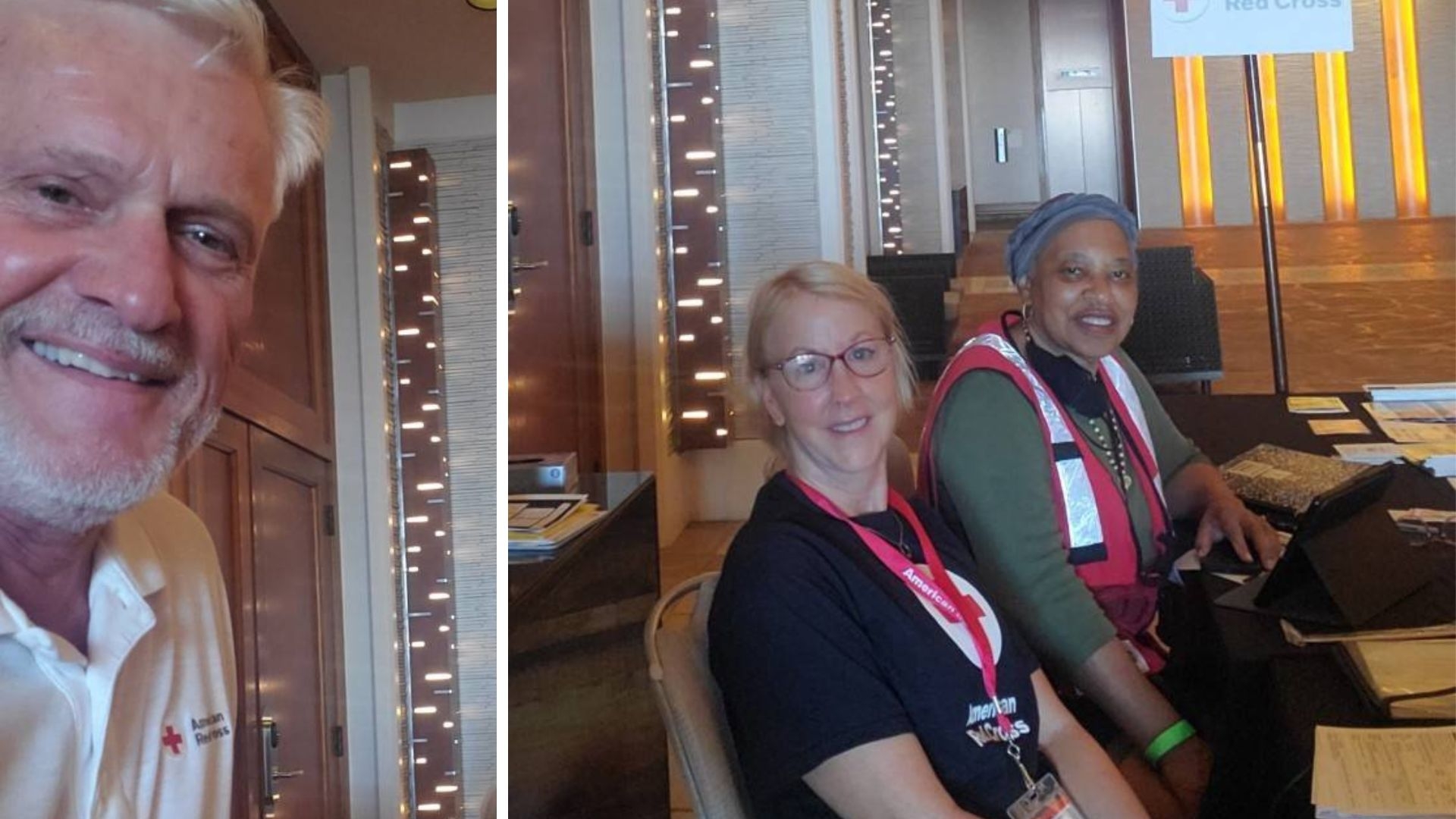 Kim Buike with deployed Red Cross volunteers