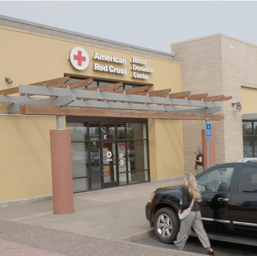 Entry doors to new blood donation site