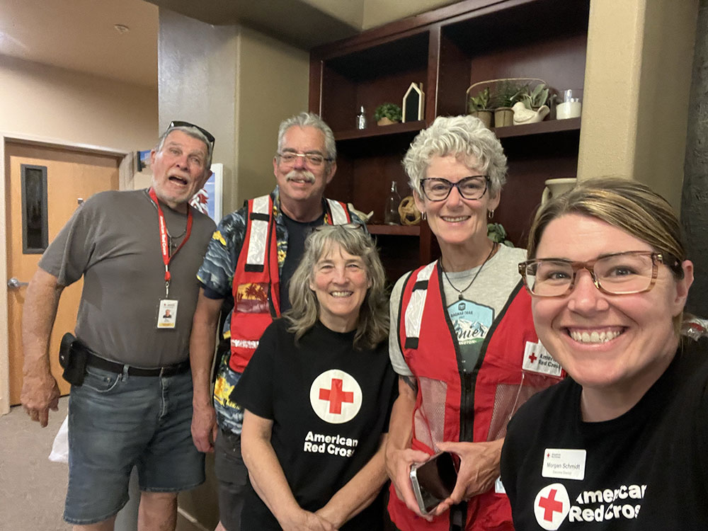Group picture of five Red Cross volunteers.