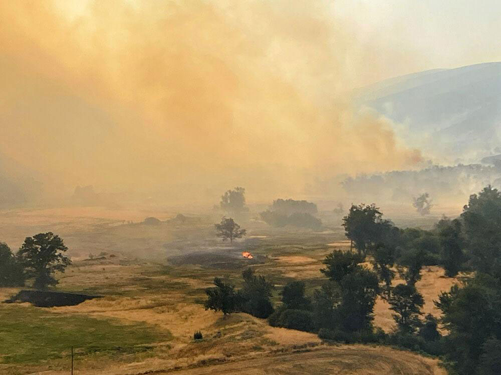 wildfire in the mountains.
