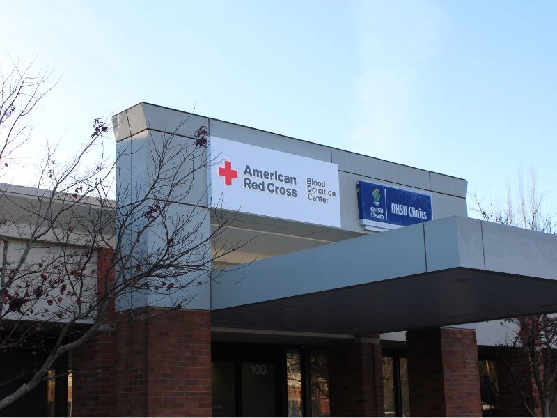 outside view of red cross blood center