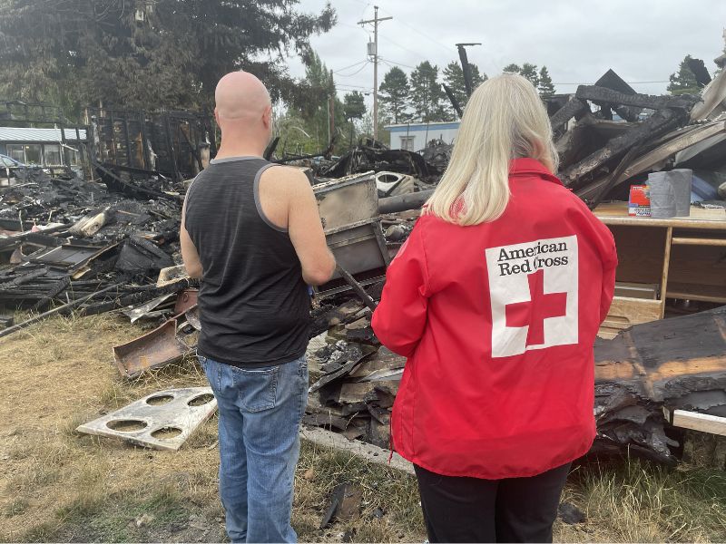volunteers outside