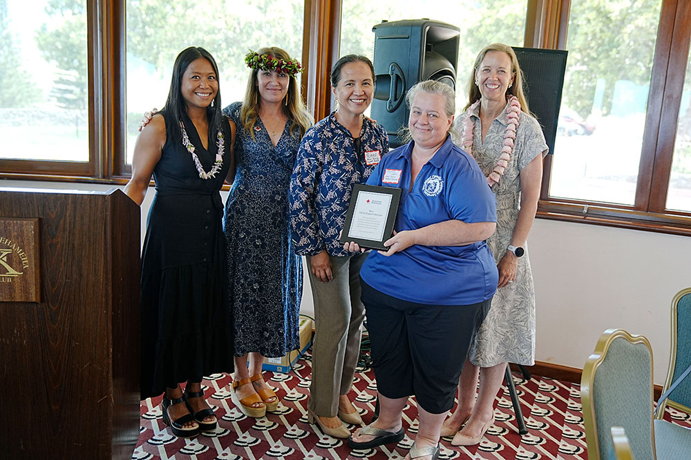 Maui Family Support Services, Inc. team group photo at a Red Cross event.