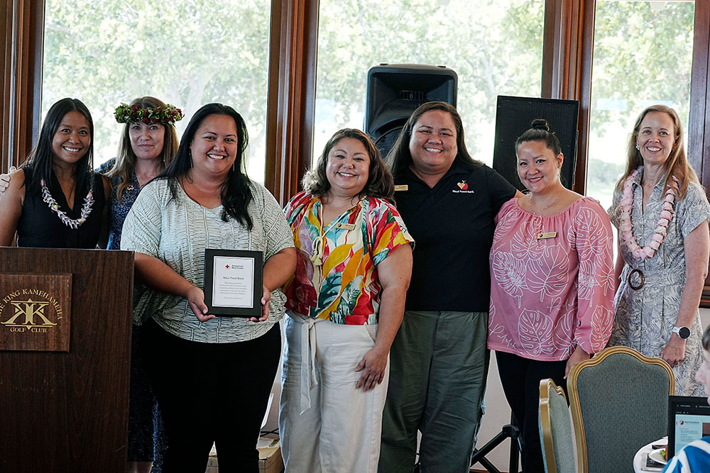 Maui Food Bank team group photo at a Red Cross event.