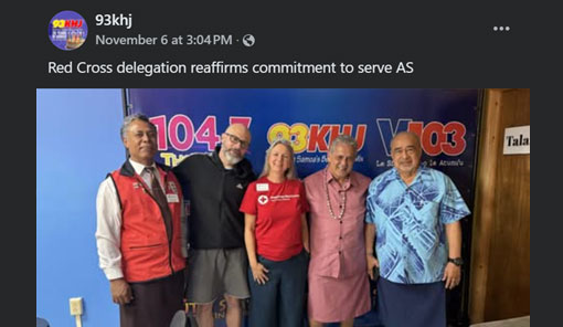 Red Cross staff members and American Samoa Board members.