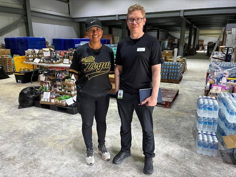 jeff and Maisie Tenorio in warehouse