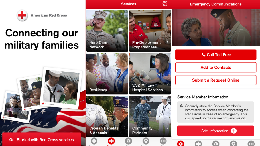 Capturas de pantalla de la aplicación Red de Cuidado de Héroes 