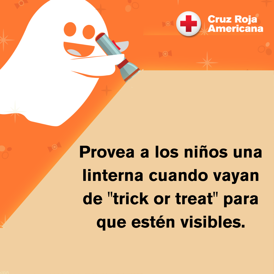 Provea a los niños una linterna cuando vayan de "trick or treat" para que estén visibles.