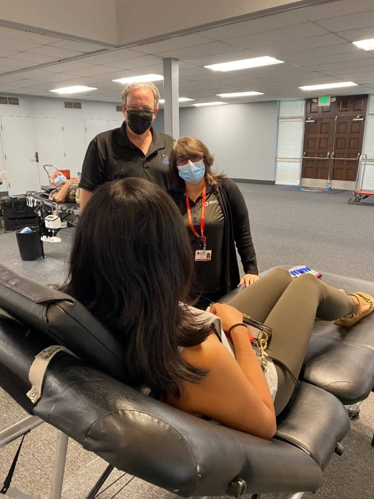 blood donor giving blood