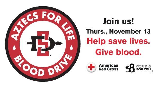 Aztecs for Life Blood Drive graphic