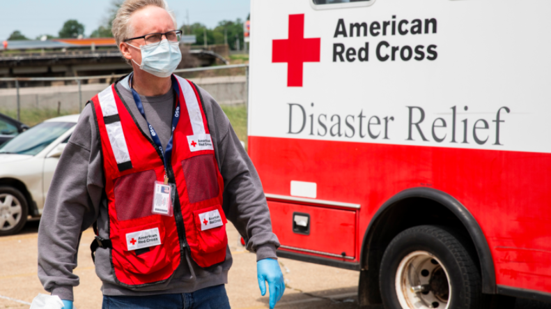 ARC Regional CEO Sean Mahoney in front of disaster relief truck