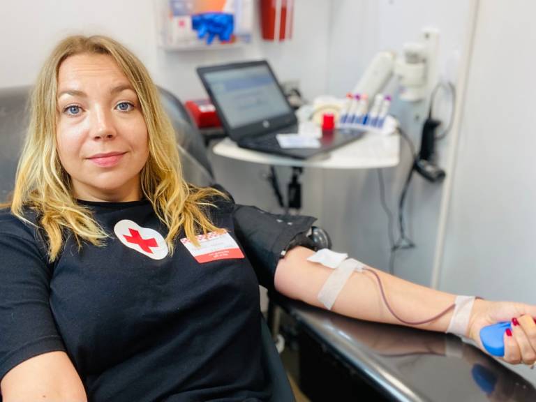 Naomi Documenting Her Blood Donation 