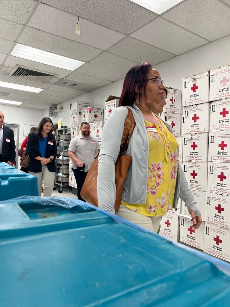 BlueCross and BlueShield employee Zhane Hewitt donates blood