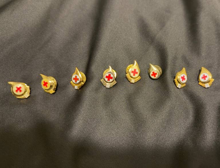 Leah's mother- blood donor pins