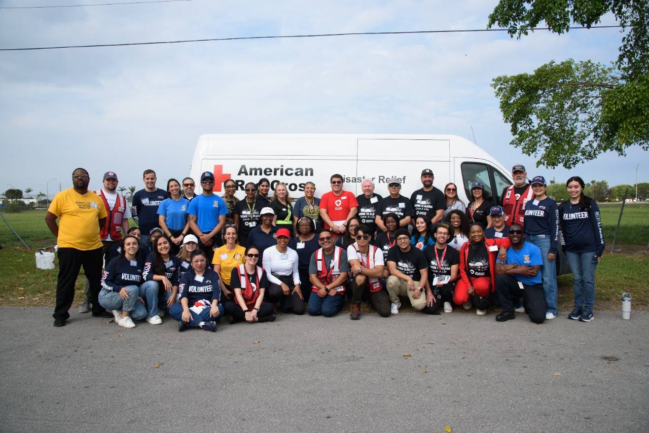 Red Cross Fire Alarm Installation at Aquarius Mobile Home & RV Park on Feb. 17, 2024 in Homestead, Florida