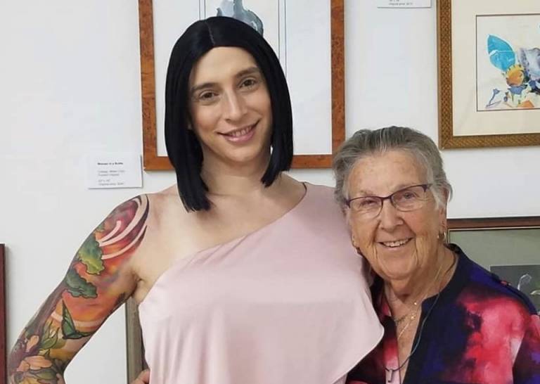 Michael Riordan with LGBTQ icon Ruth Berman