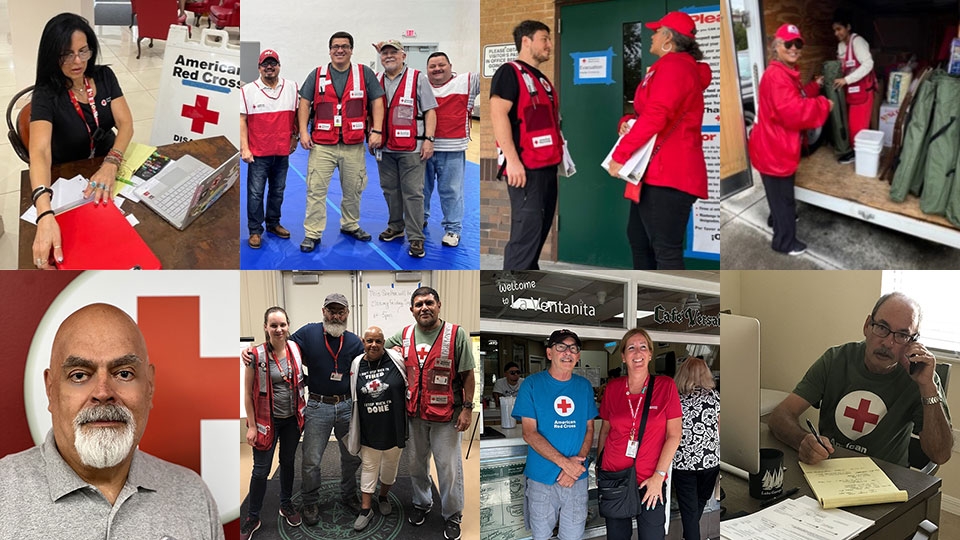 photo collage of Red Cross shelter heroes.