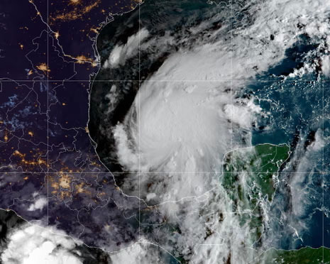 Satellite view of Tropical Storm Isaias.