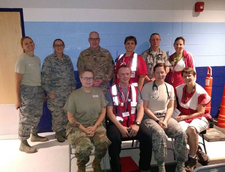 Thomas Sentner with his medical team.