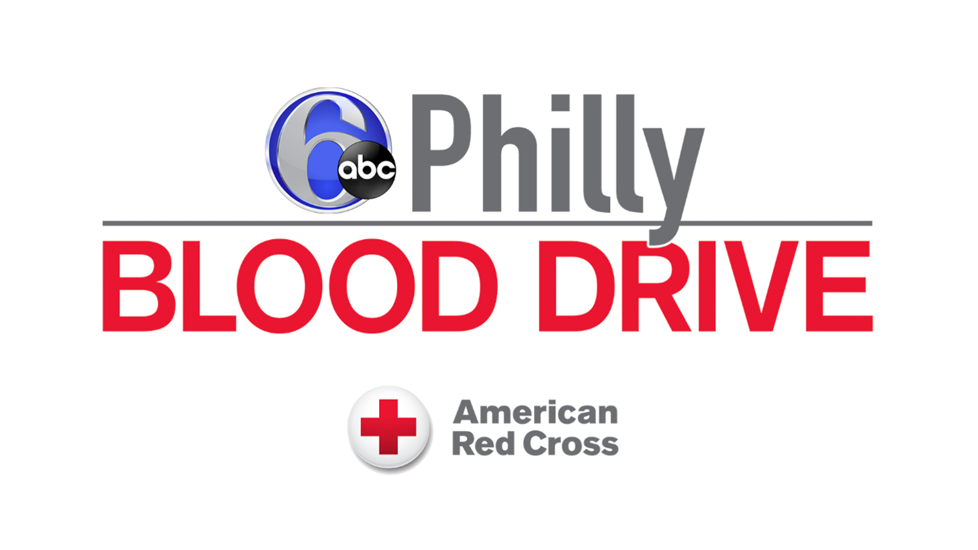 6abc logo with Philly Blood Drive next to it and the American Red Cross logo below it.