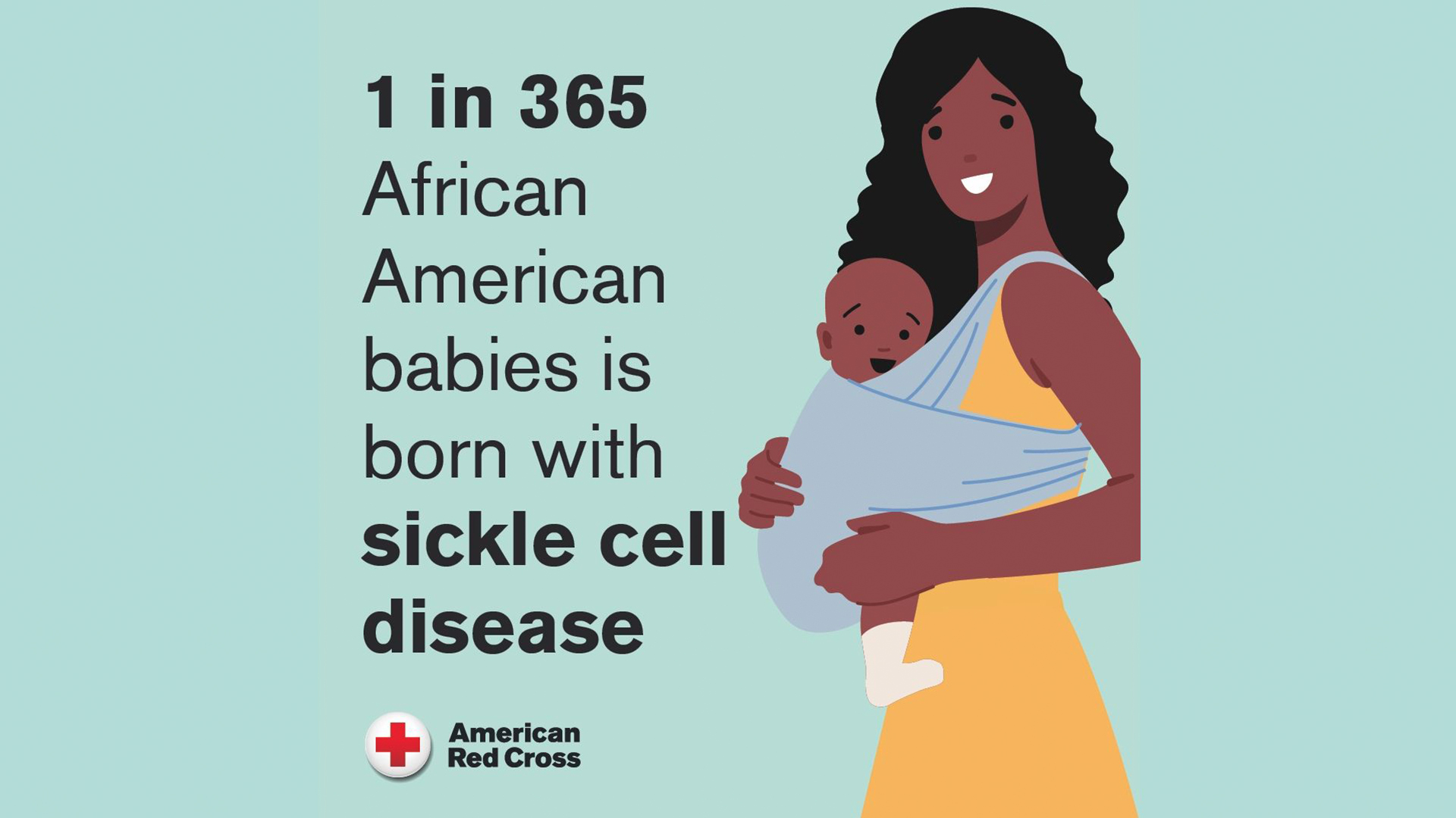 Graphic reads 1 in 365 African American babies is born with sickle cell disease