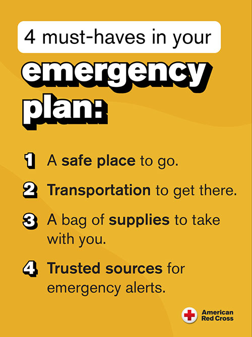 emergency plan banner with a Red Cross logo.