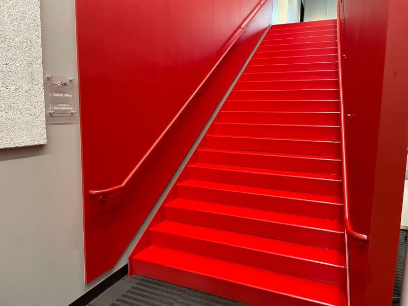 red stairway