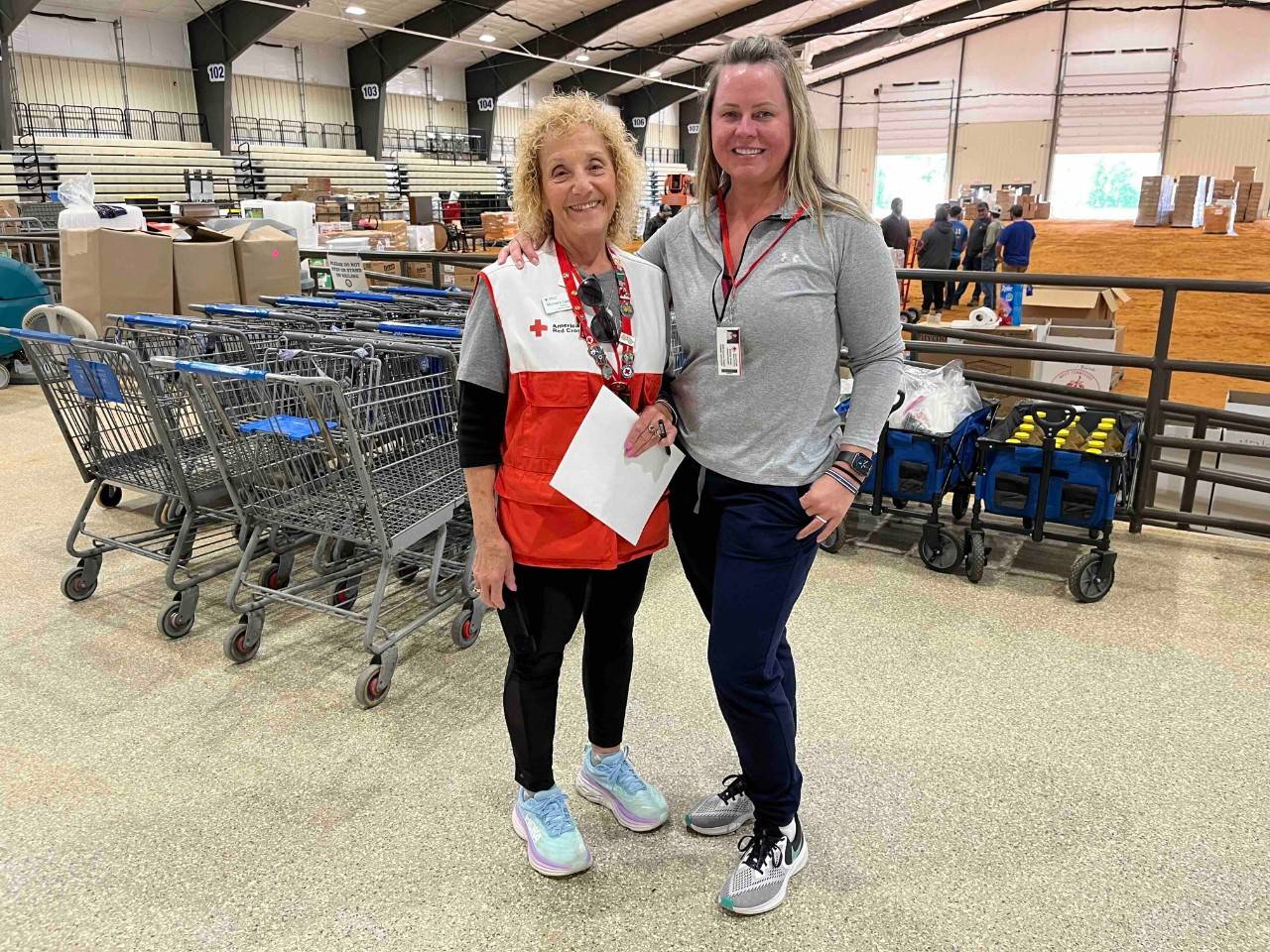 Volunteers Brandy and Michelle