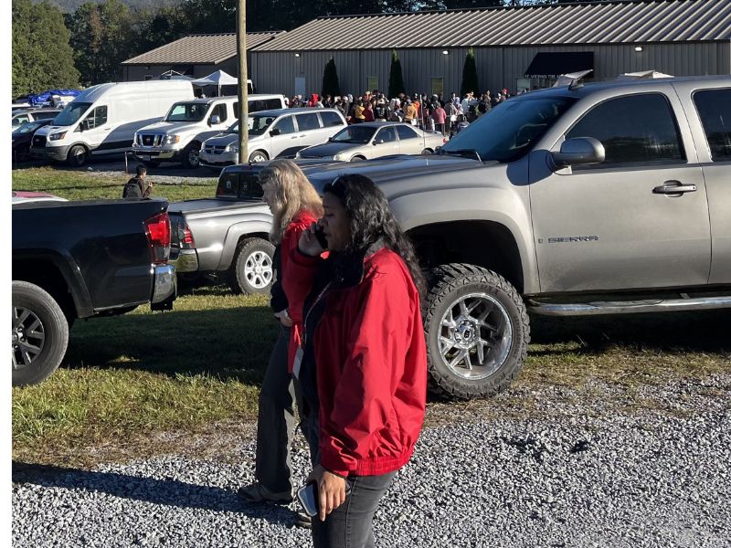 volunteers walking