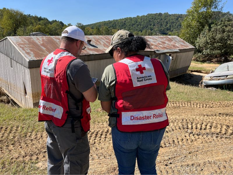 mike wiley and diana manzo prado doing assessment in pigeon river