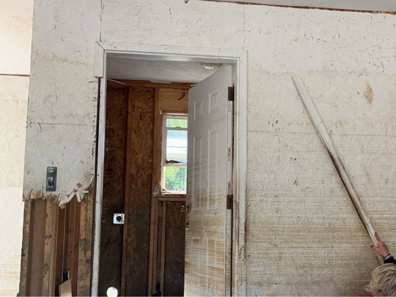 damaged entrance door in home