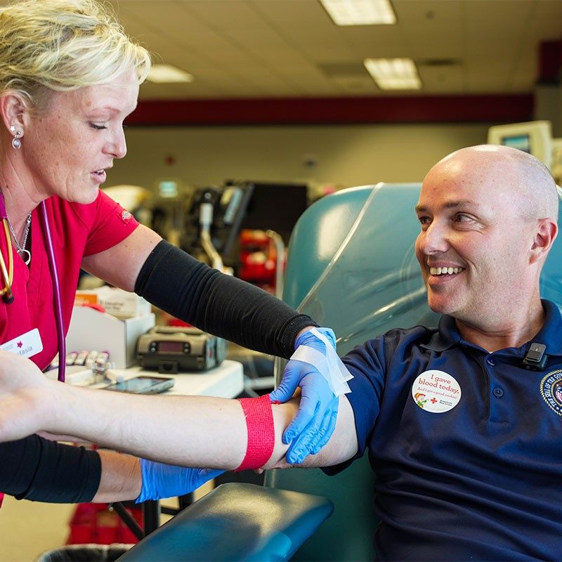 Gov. Spencer Cox donating blood