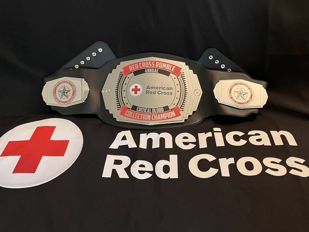 Crescent Championship Belt on American Red Cross table cloth