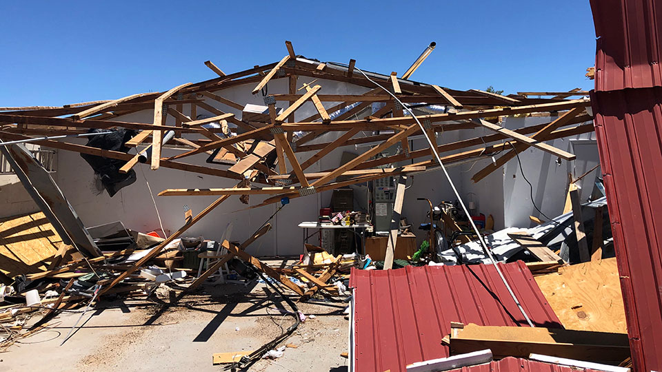 Destroyed house