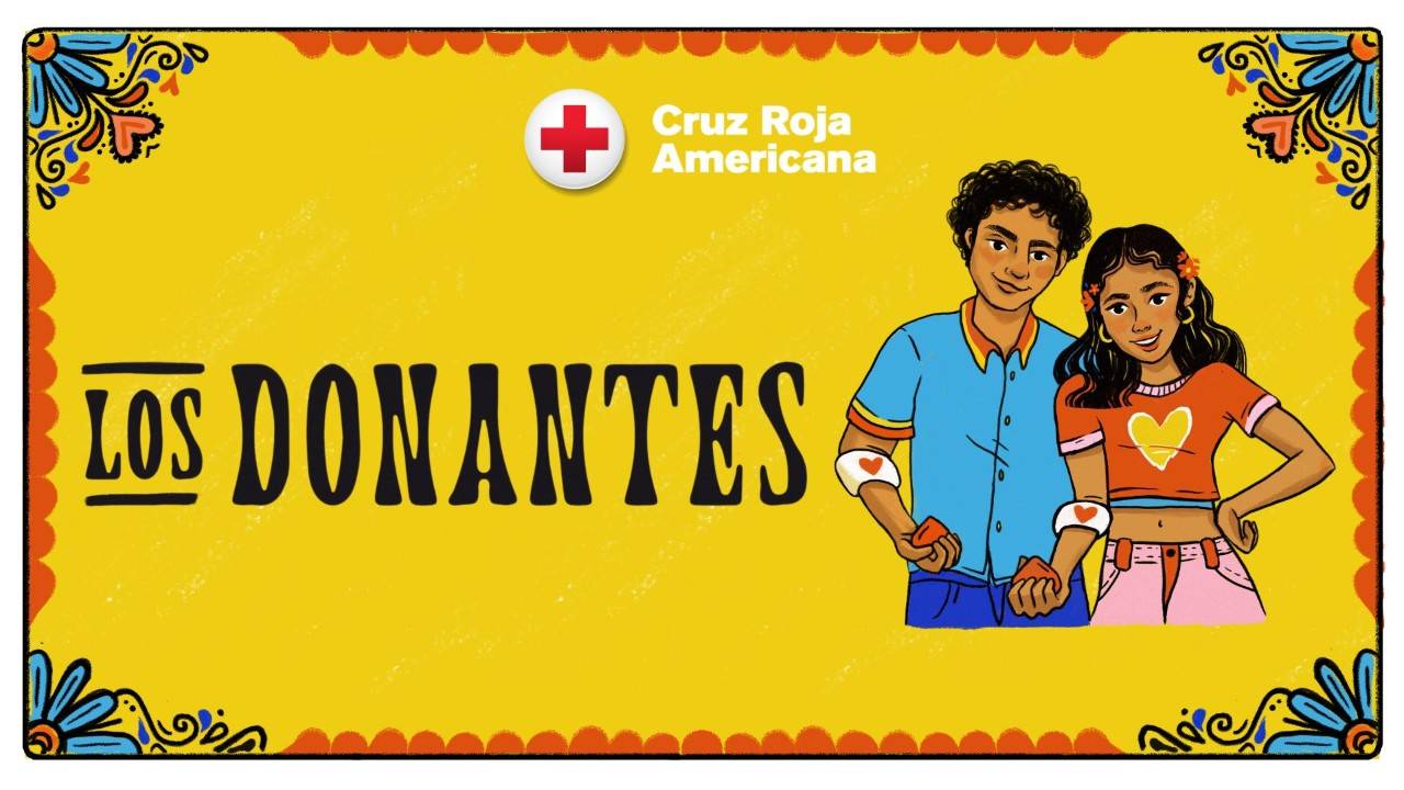 los donantes event graphic of hispanic man and woman.